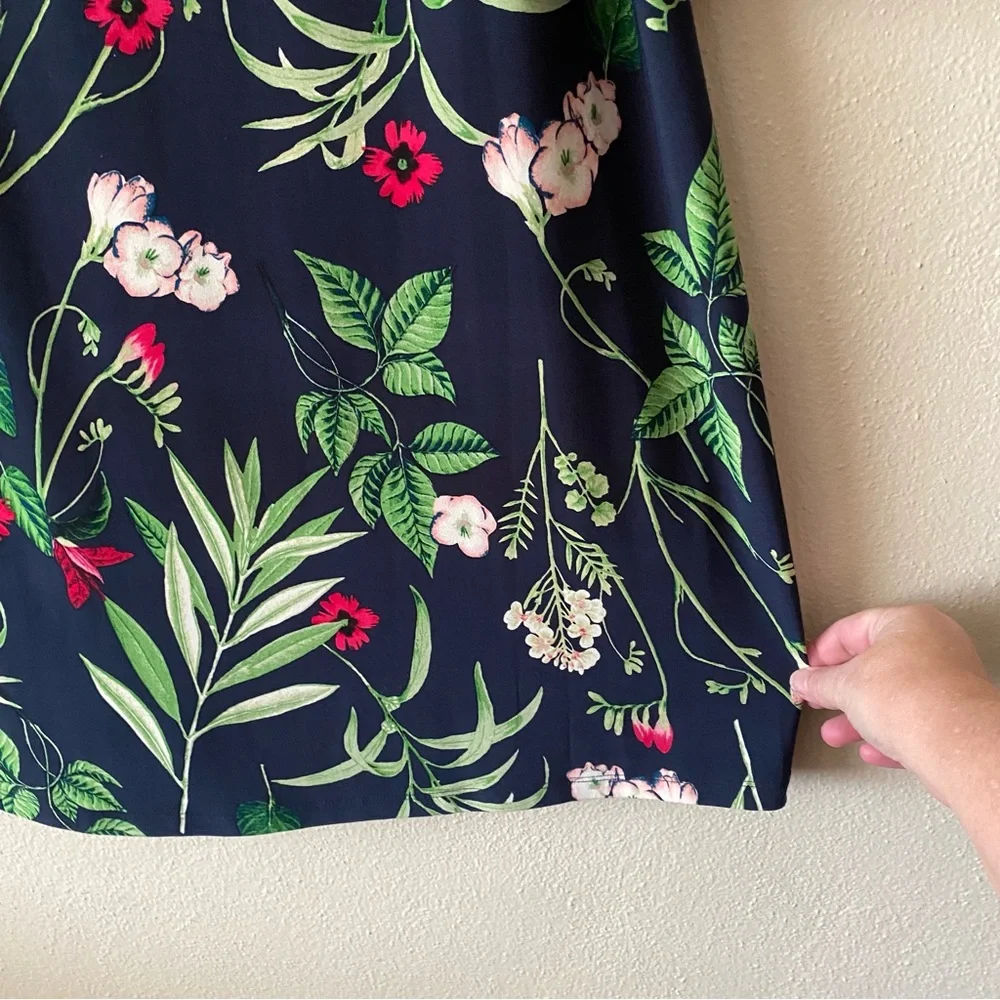 Tommy Hilfiger Floral Bell Sleeve Sky Captain Fern Blue Green Dress Size 16 - Picture 5 of 16